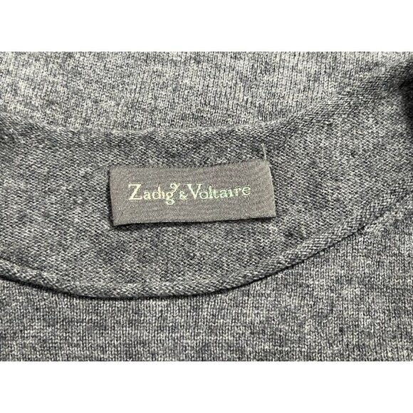 zadig and voltaire wool /cashmere sweater back printed "HAPPINESS"Women size xxs - Picture 7 of 10
